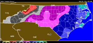 Cover photo for Min Temp Maps for Thur, Fri, Sat and Updated NC Forecast for Tonight  (5:06 pm, Wed., March 7, 2018)