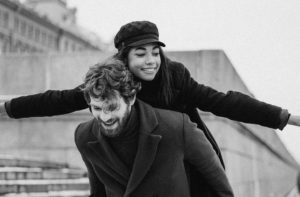 couple in grayscale