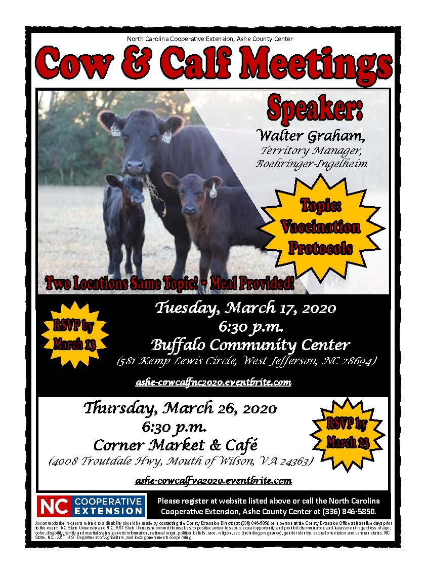 Cow and Calf Meetings flyer