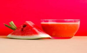 watermelon slice and watermelon juice