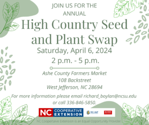 Cover photo for High Country Seed and Plant Swap