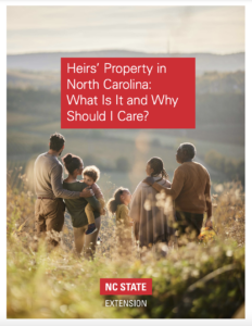 Cover page of the Heirs' Property in North Carolina publication